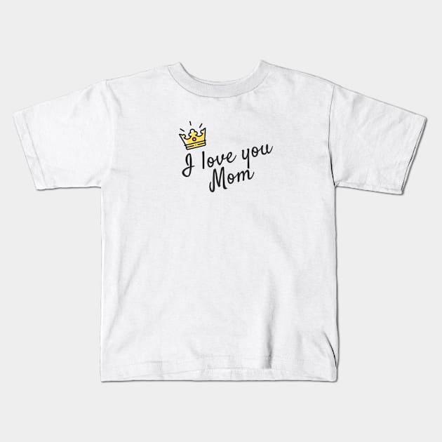 Mom I love you to the Moon  and back Kids T-Shirt by adee Collections 